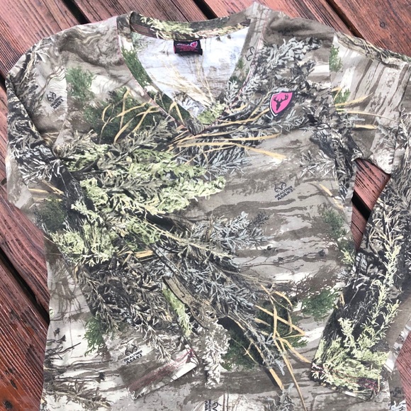 Scent Blocker Tops - Scent Blocker V neck long sleeve camo t-shirt